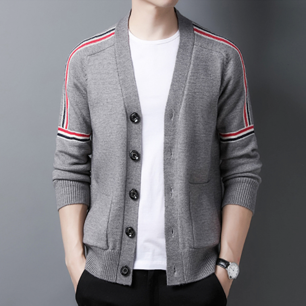 Colorful Striped Men's Cardigan