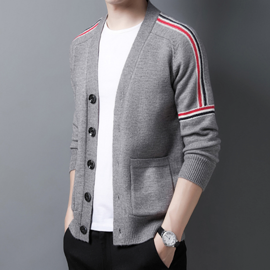 Colorful Striped Men's Cardigan