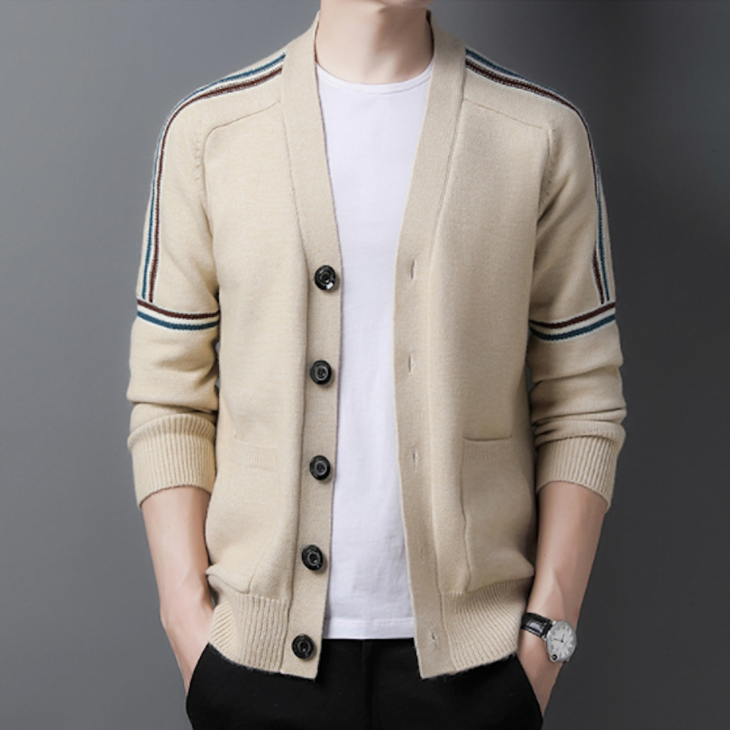 Colorful Striped Men's Cardigan