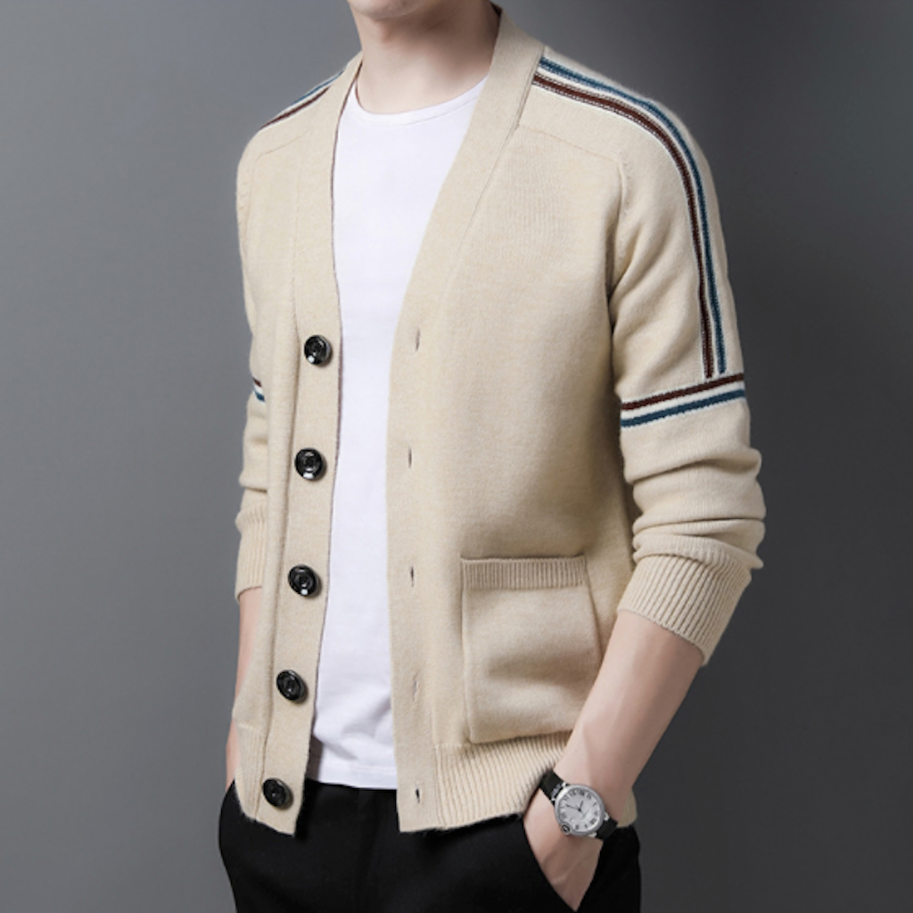 Colorful Striped Men's Cardigan