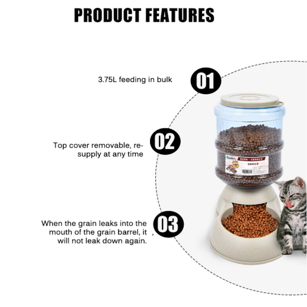 Pet Food Dispenser with 3.75L Capacity and Automated Dispensing