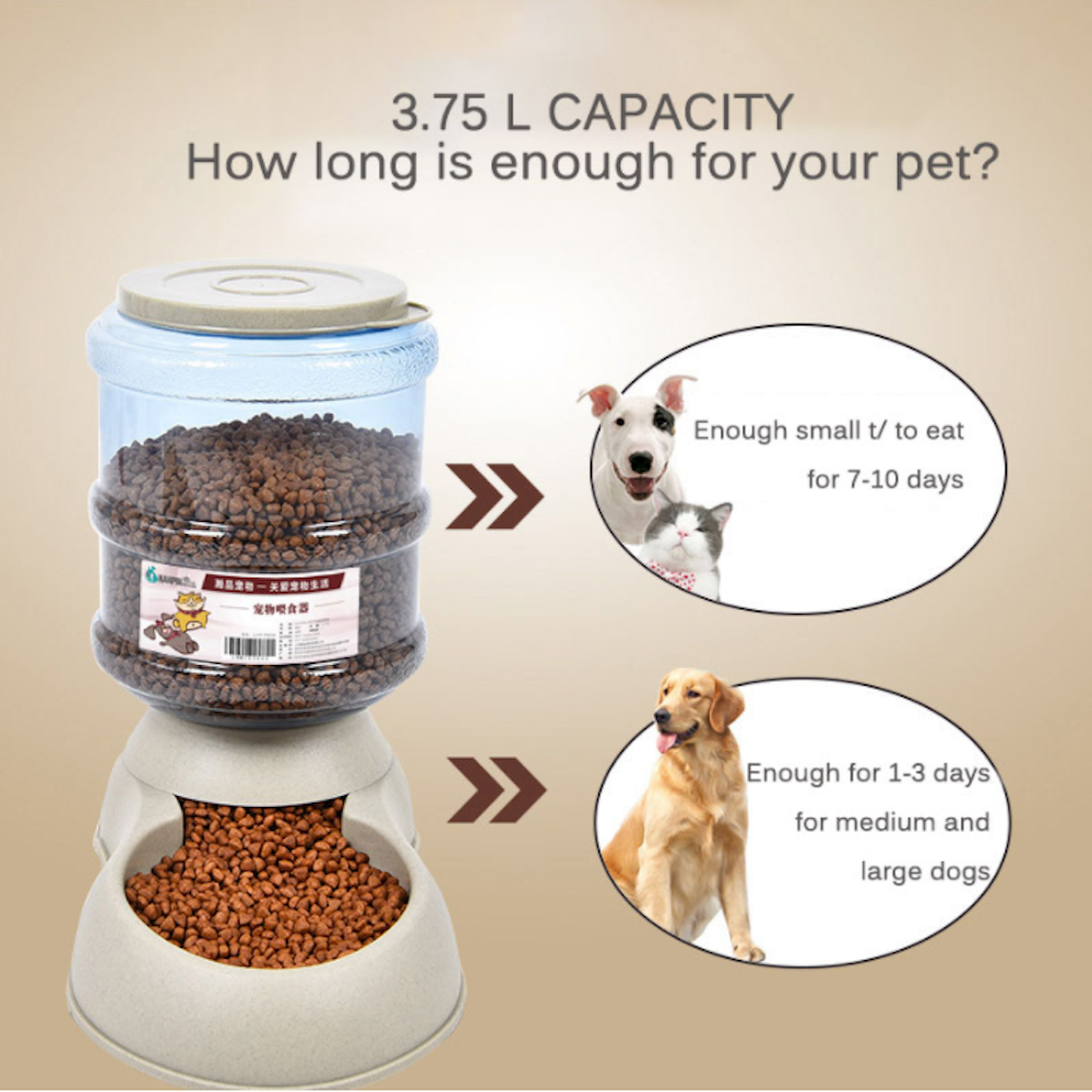 Pet Food Dispenser with 3.75L Capacity and Automated Dispensing