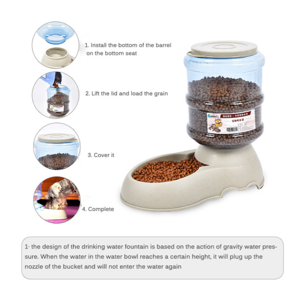 Pet Food Dispenser with 3.75L Capacity and Automated Dispensing