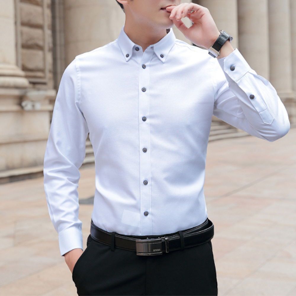 Long Sleeve Oxford Shirt for Men - Updated Title