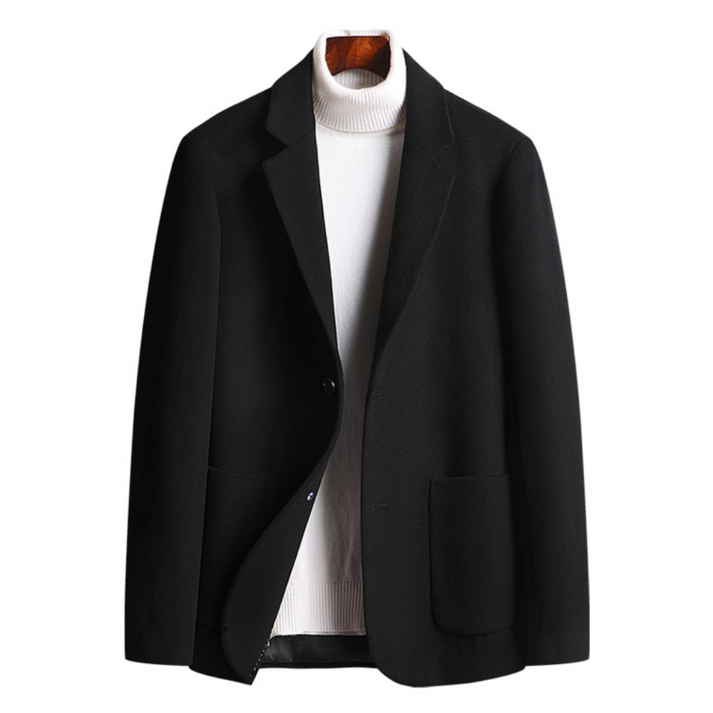 Sophisticated Single Button Wool Blend Sport Coat for Men