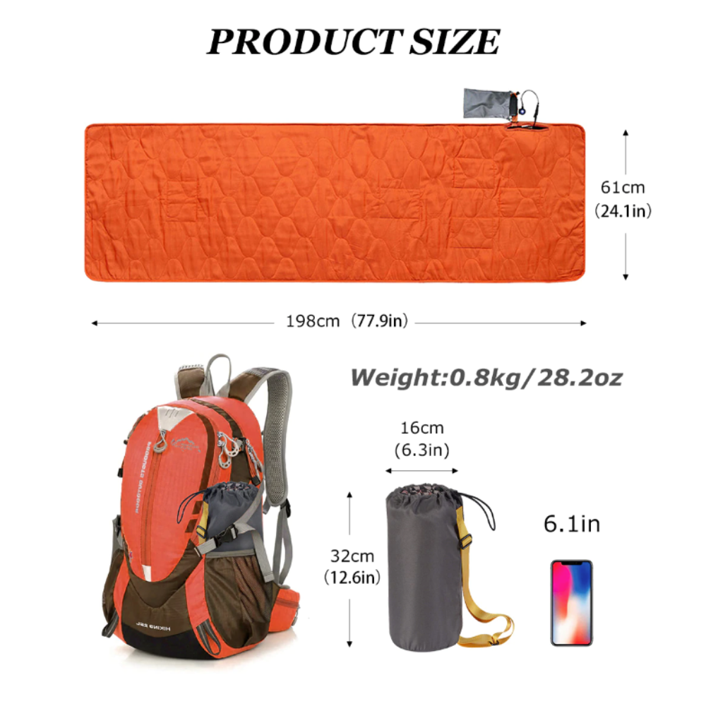 Heated USB Portable Camping Mat for Outdoor Sleeping