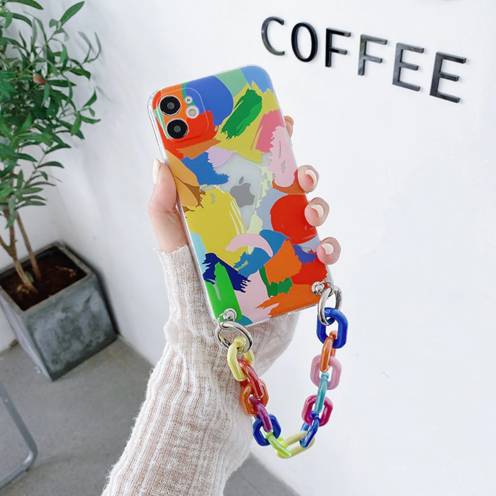 Colorful iPhone Case with Bracelet Chain - A Vibrant and Stylish Phone Accessory