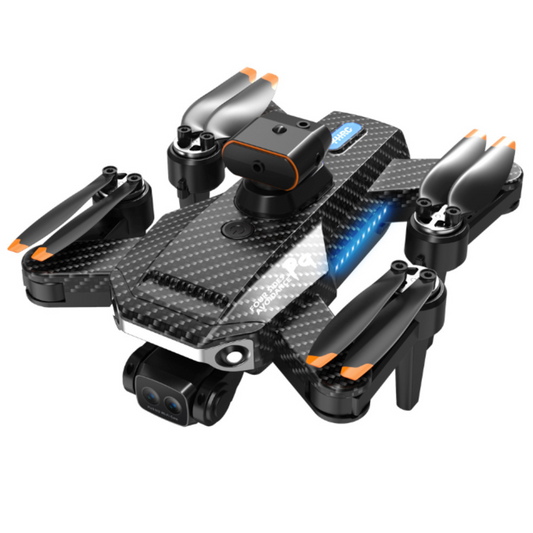 Ninja Phantom 9 PRO HD GPS Smart Drones with 4 Lenses: black, dark gray quadcopter drone, modern futuristic style