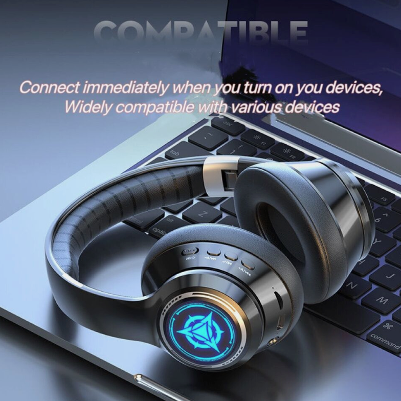 Sporty Dragon Wireless Bluetooth Headphones with Illuminating Light