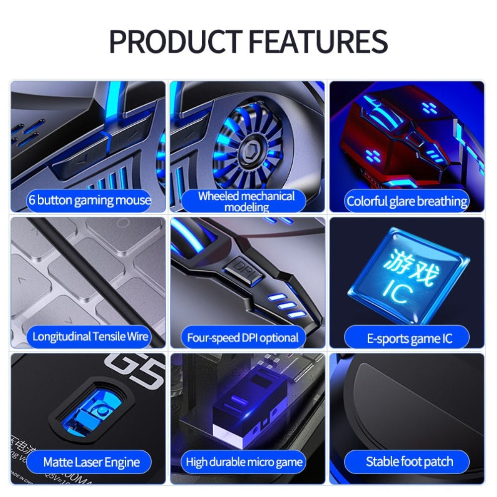 Enhanced Gaming Experience with 6 Button Dragon Mouse at 3200 DPI