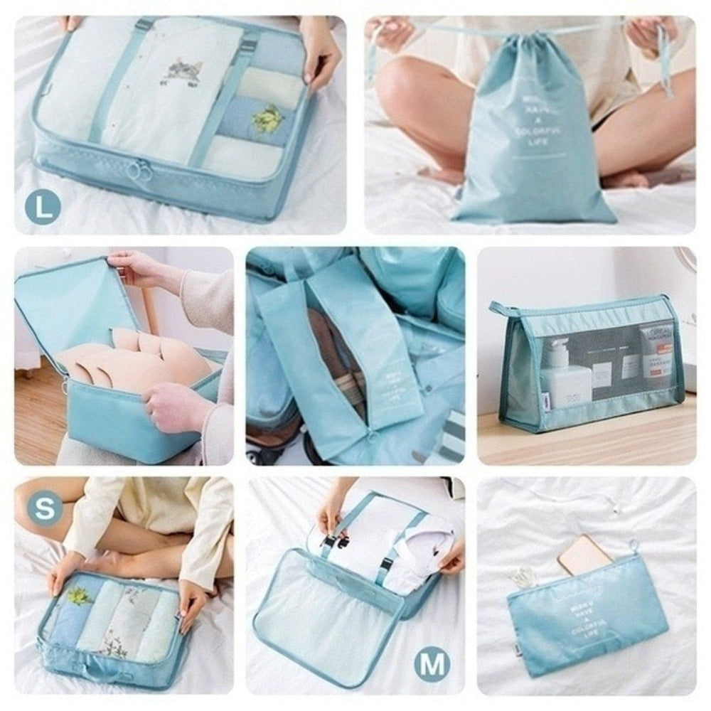 Rephrased Title: 
Set of 8 Waterproof Bags for Organizing and Storage