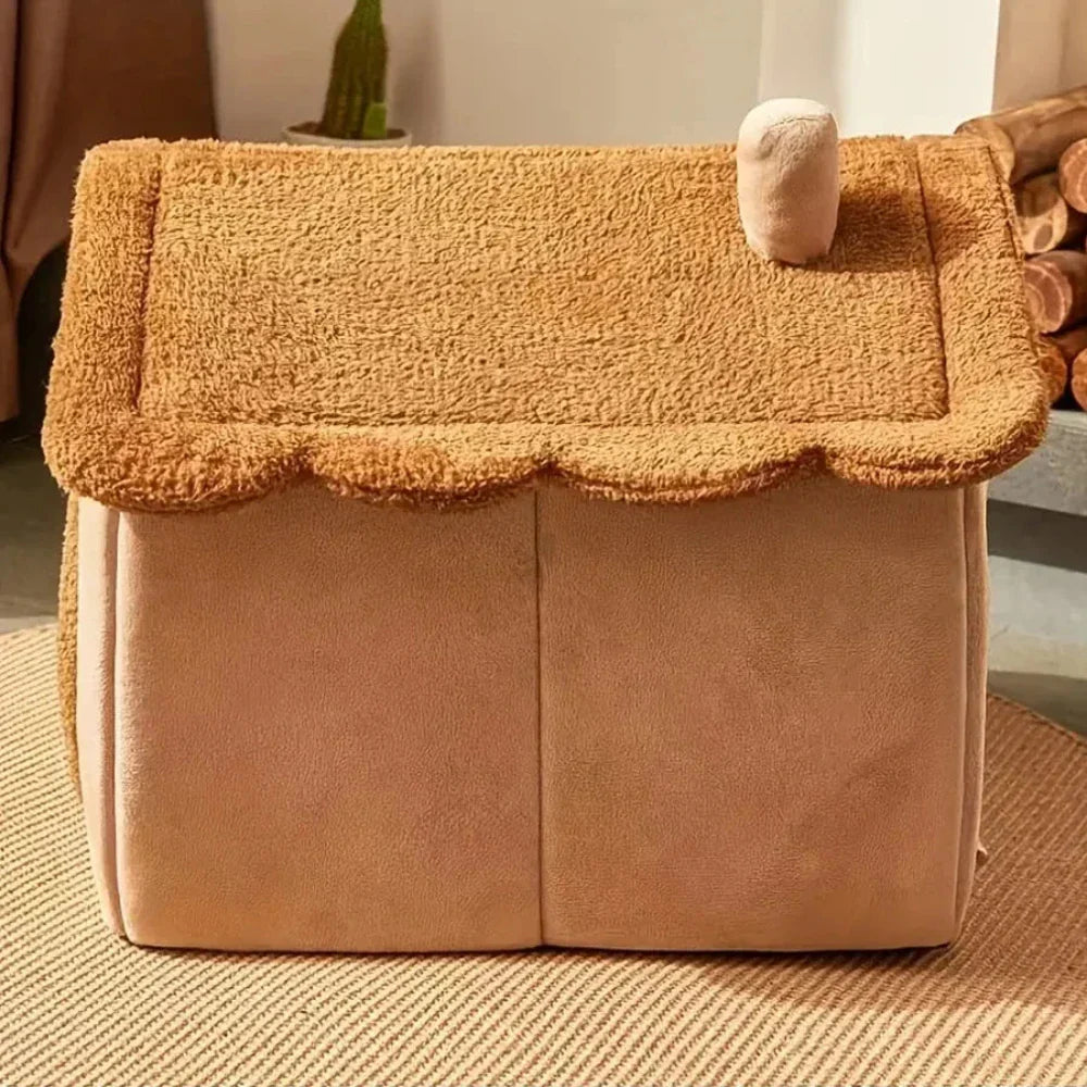 Brown Pet House with Removable Roof