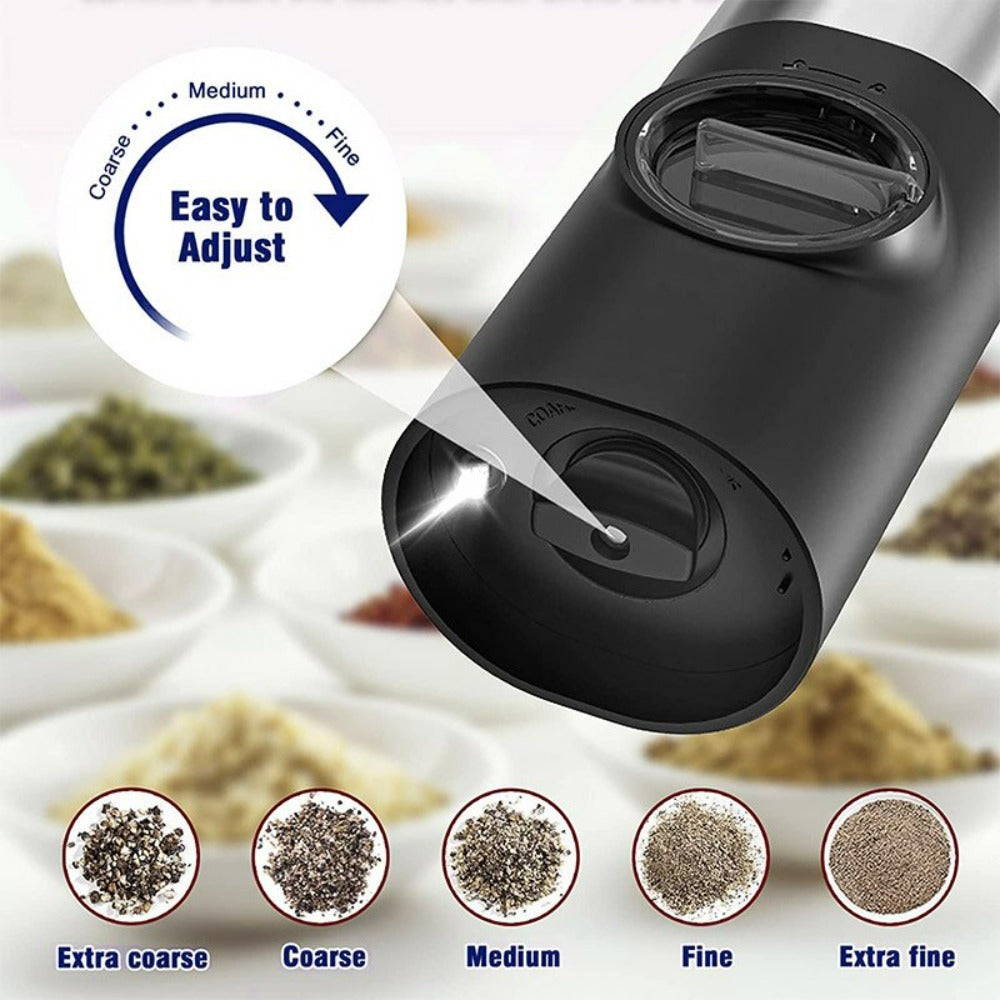 Electric Salt Mill Set with 2 Bottles