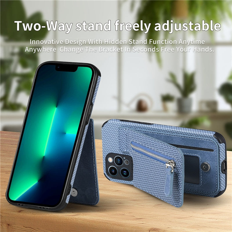 High-End Plant-Based Leather Wallet Case for iPhone