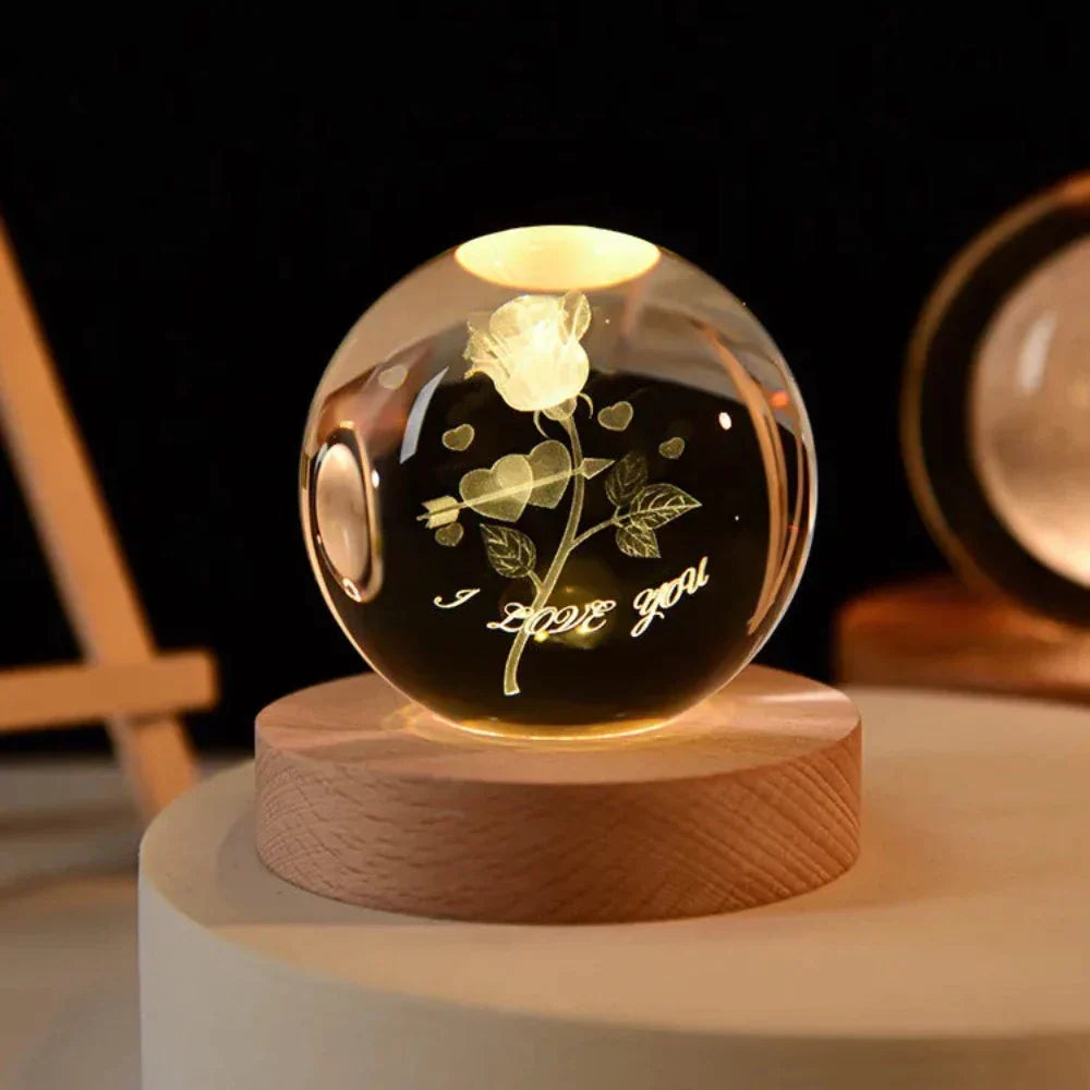 Crystal Ball Engraved with 3D Laser Technology