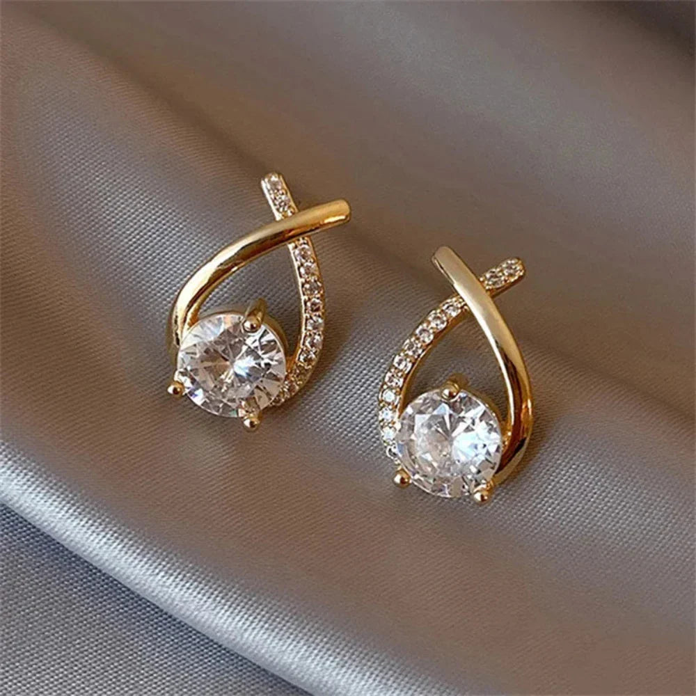 Korean Style Cross-shaped Stud Earrings