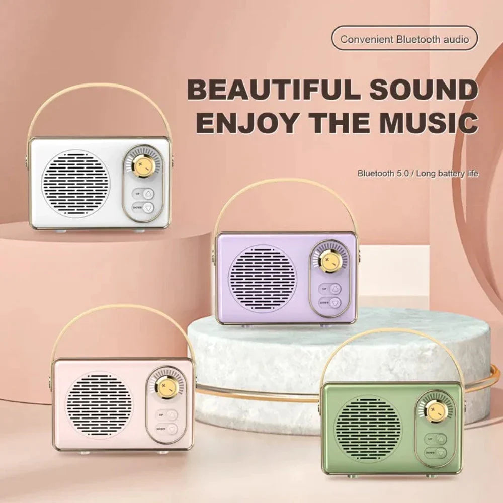 Retro Mini Wireless Bluetooth Speaker with Adjustable Knob
