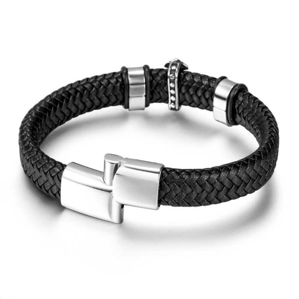 Braided Charm Bracelet Made from Vegan Leather