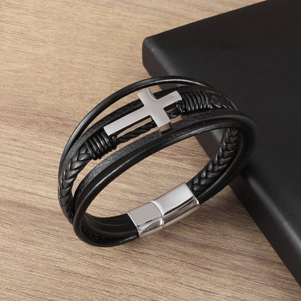 Braided Charm Bracelet Made from Vegan Leather
