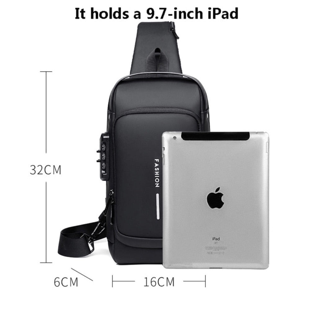 Antitheft Locking Crossbody Shoulder Bag