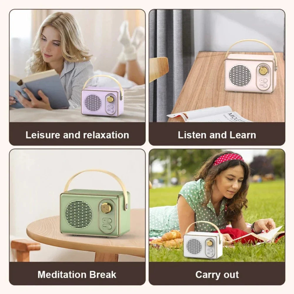 Retro Mini Wireless Bluetooth Speaker with Adjustable Knob