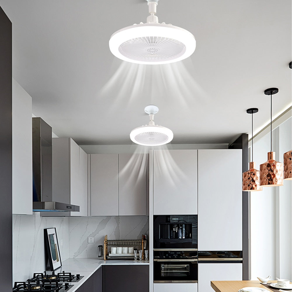Contemporary Remote-Controlled LED Ceiling Fan with Built-in Lighting