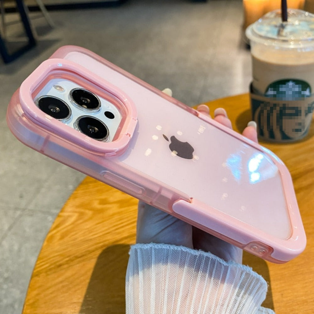 Clear Stand Case for iPhone with Transparent Design