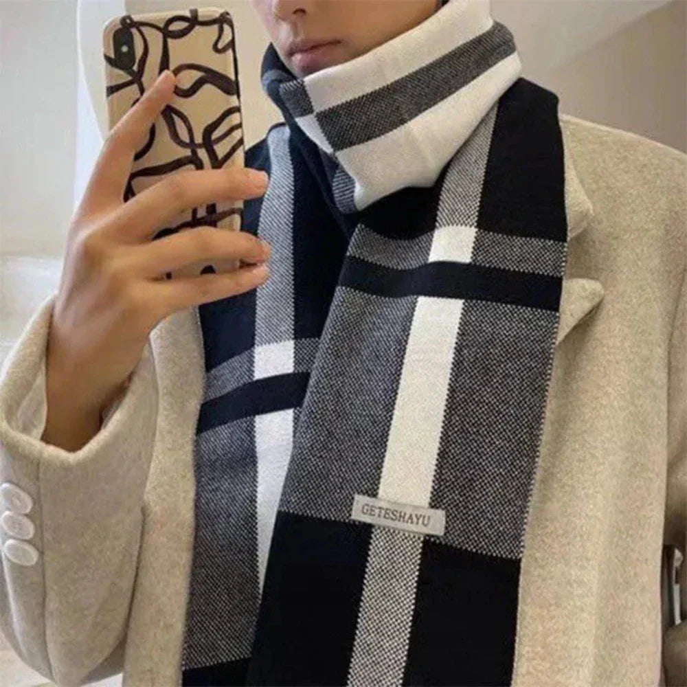 Soft and Cozy Men's Plaid Scarf