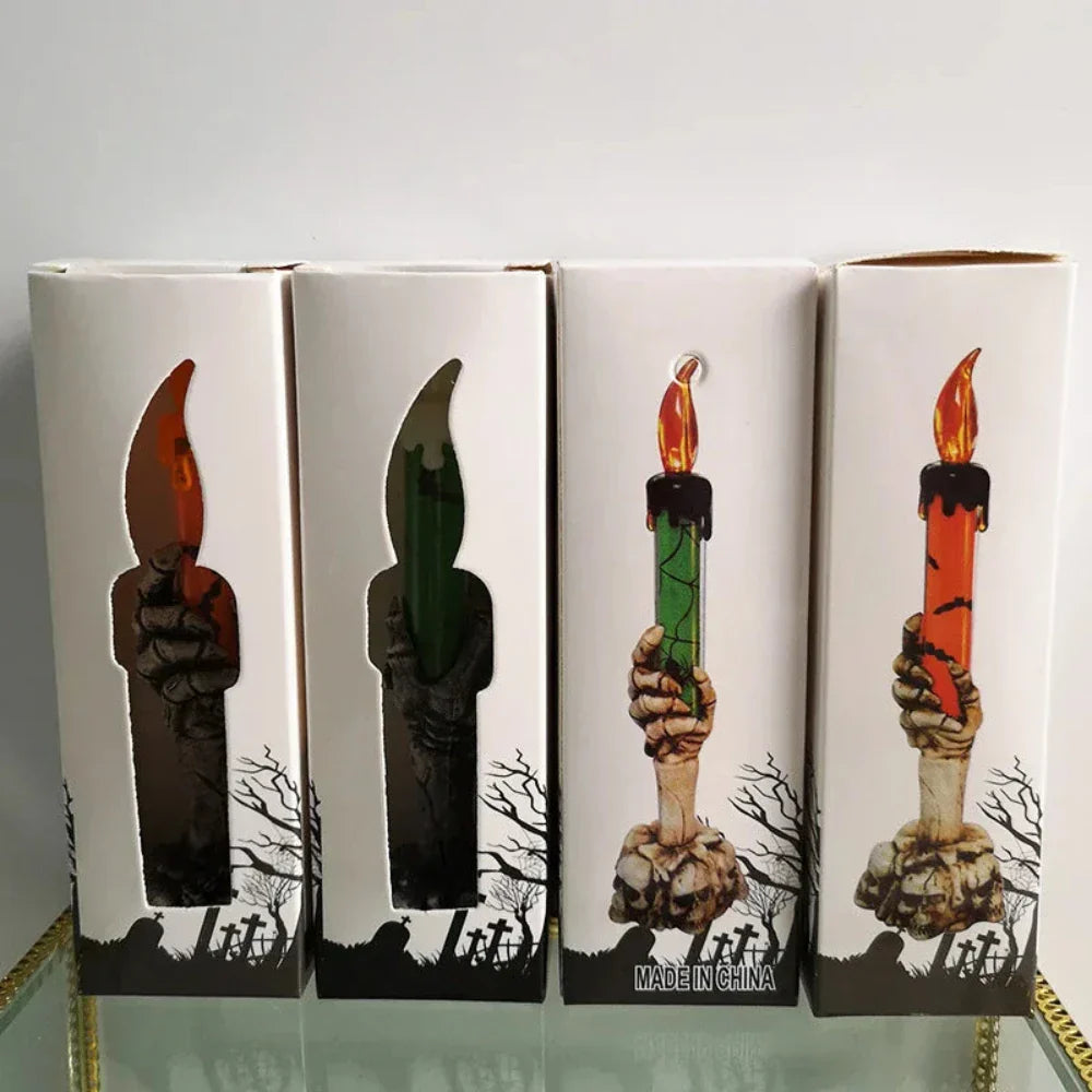 Ghostly Hand LED Candle: Spooky Halloween Decor