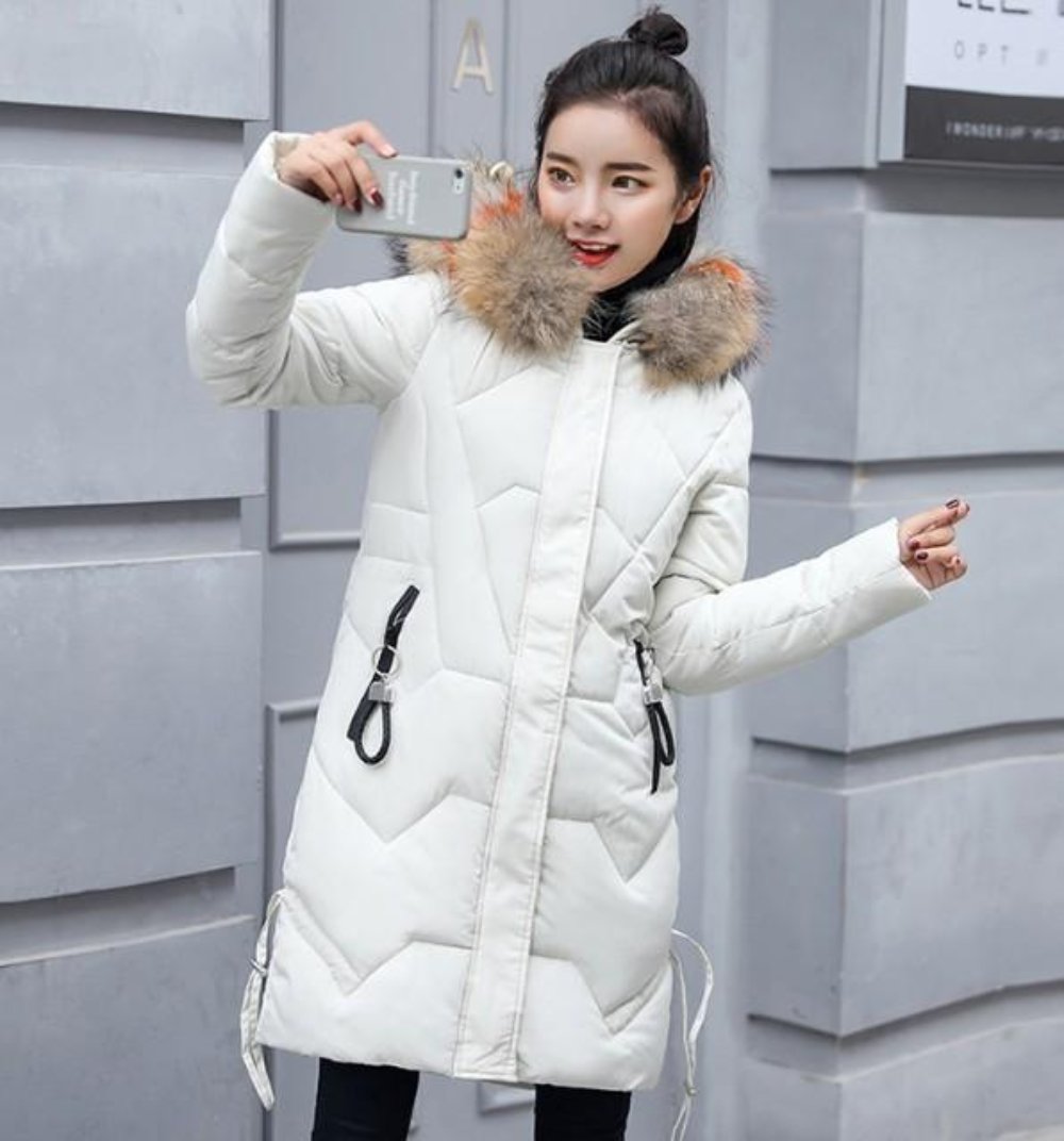Faux Fur Hooded Women's Casual Puffer Jacket