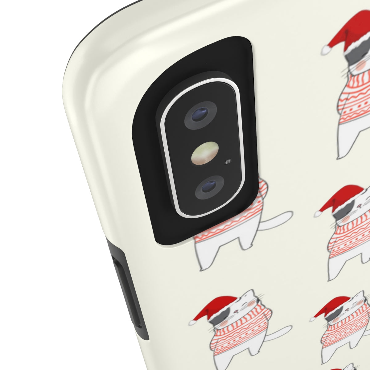 Durable Feline iPhone Case for Wireless Charging - Holiday Edition