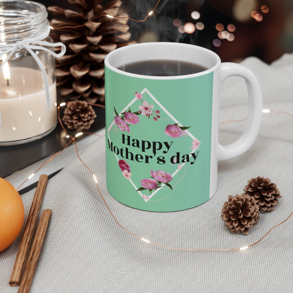 Peony Theme 11oz Mug for a Joyful Mother's Day