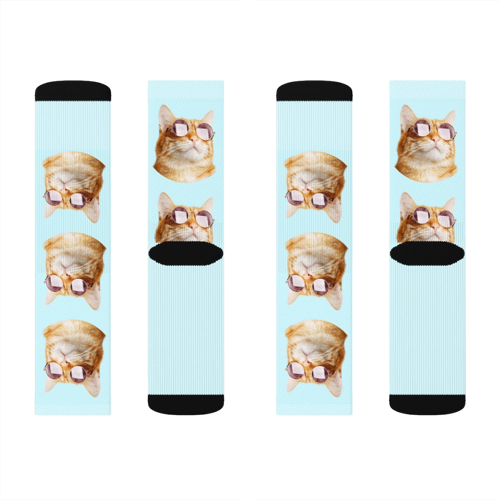 Socks with Cool Cat Wearing Shades