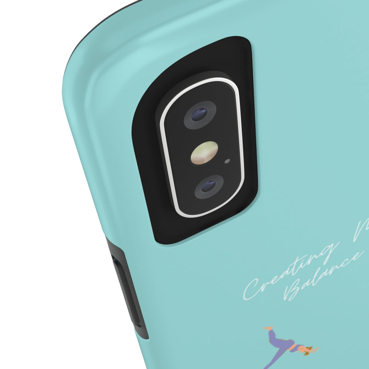 Blue iPhone Tough Case with Wireless Charging for Yoga Enthusiasts