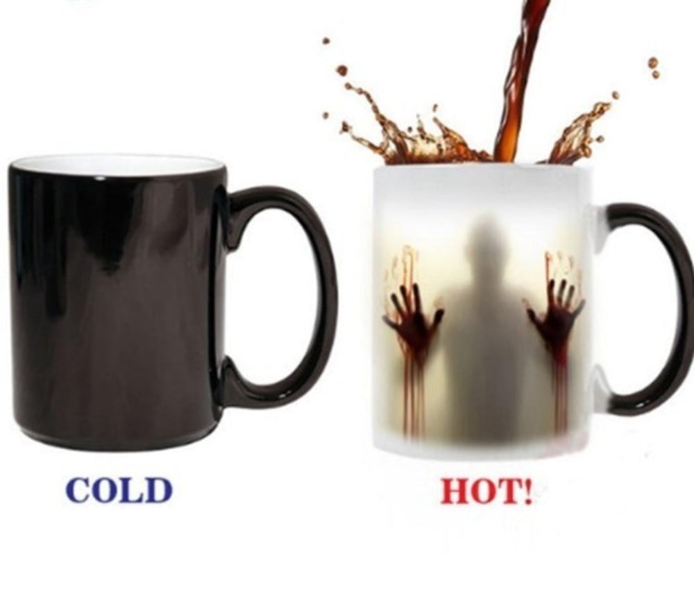 Ceramic Mug with Enchanting Zombie Image Transformation