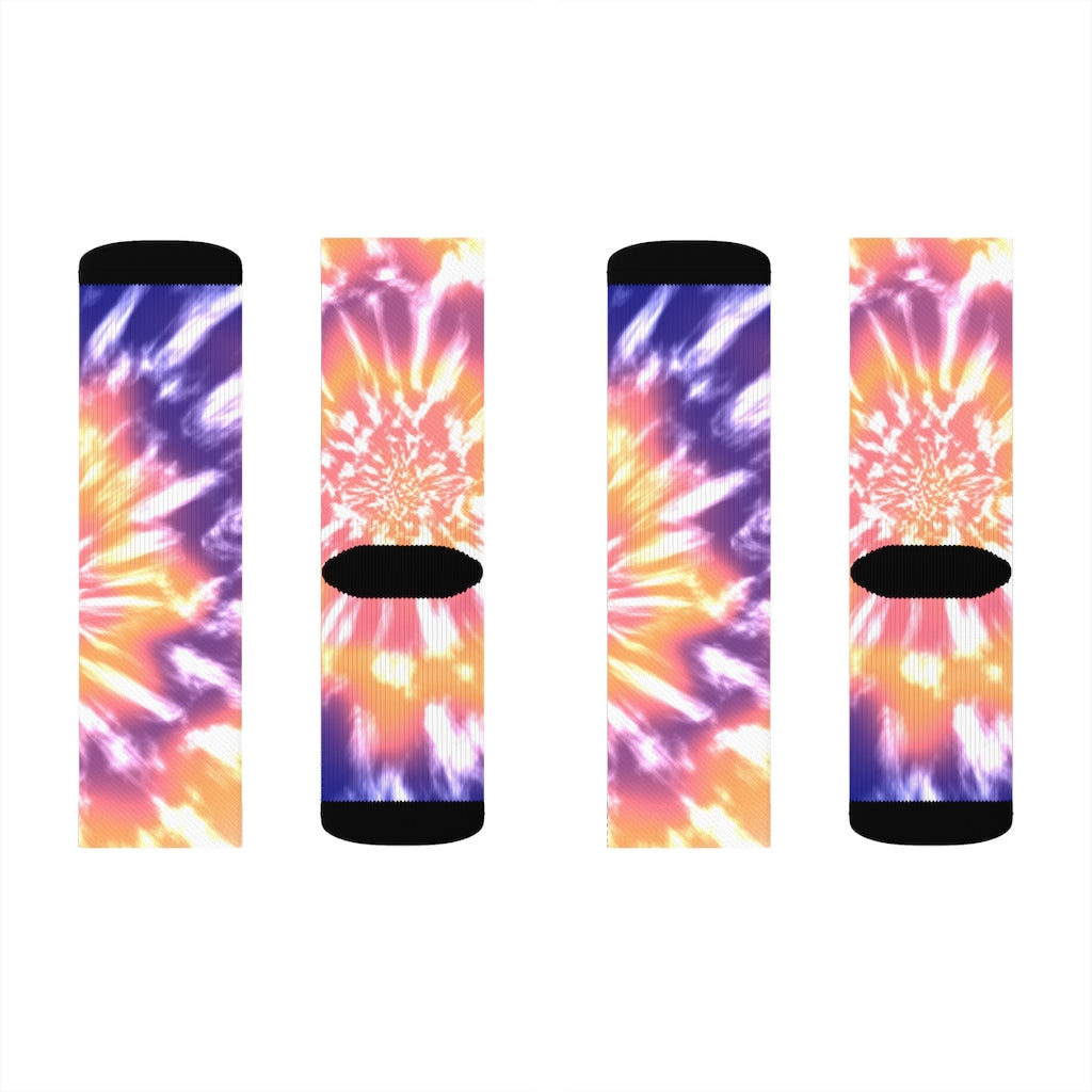 Novelty Socks with Pink Tie-Dye Design