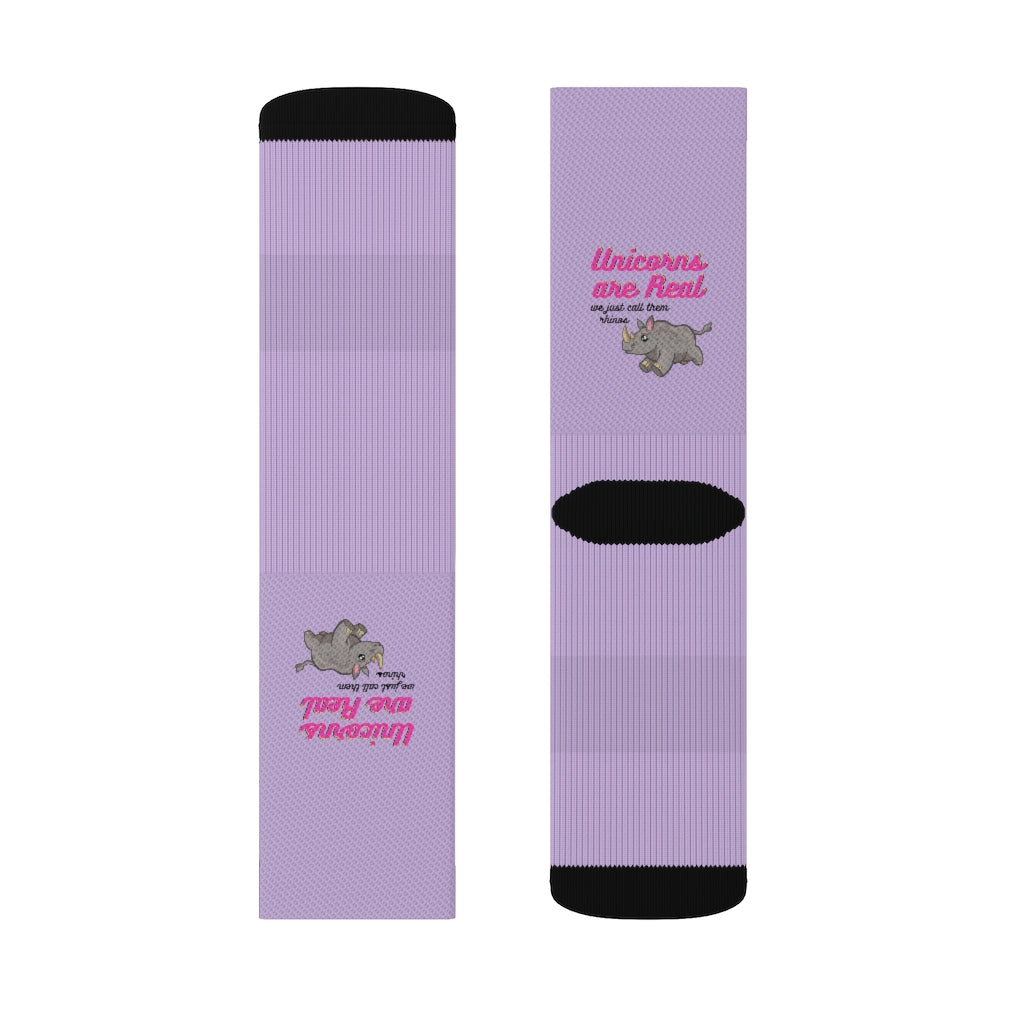 Funny Novelty Socks: Rhino Design with a Unicorn Twist