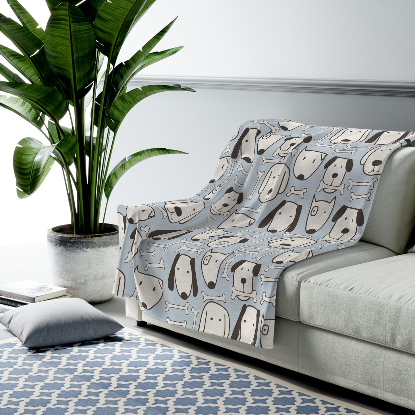 Plush Throw Blanket with Canine Design