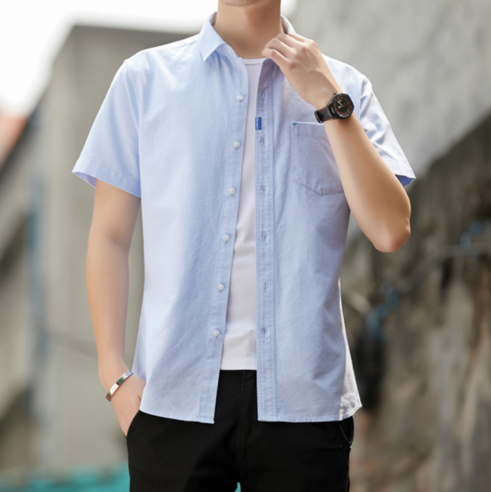 Short Sleeve Men's Button-Up Shirt Title Revision