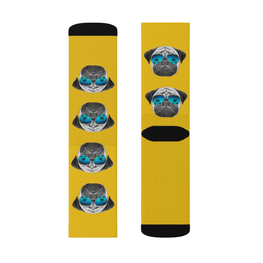 Novelty Socks with a Pug Wearing Sunglasses