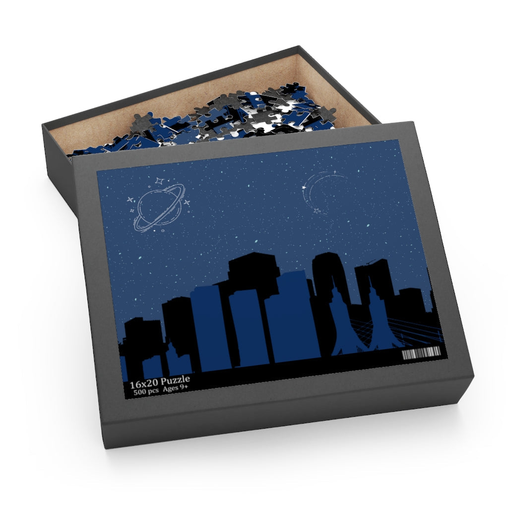 Space Exploration City Puzzle - 500-Piece