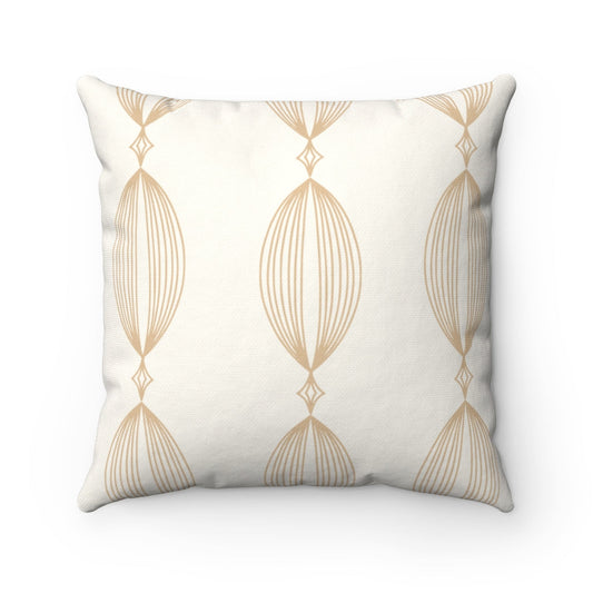 Decorative Circular Patterned Cushion in 4 Different Sizes for Home Décor: ivory, beige throw pillow, minimal geometric style