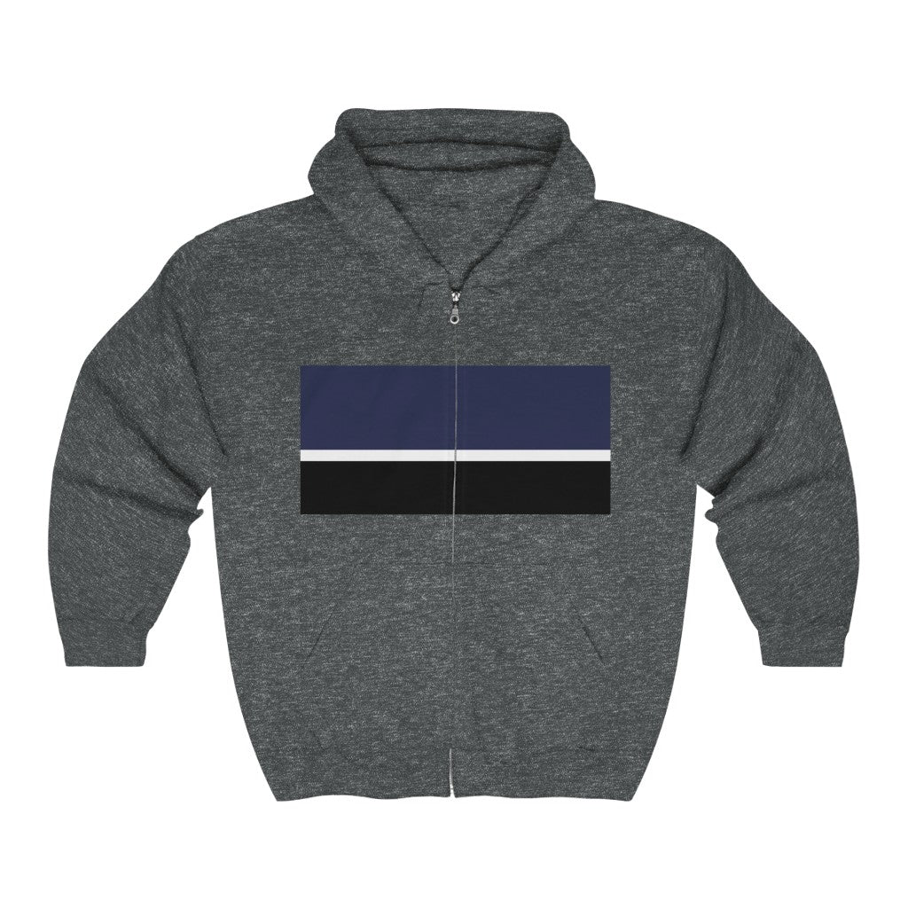 Multi-Strip Zip-Up Hoodie for Men - Heavy Blend