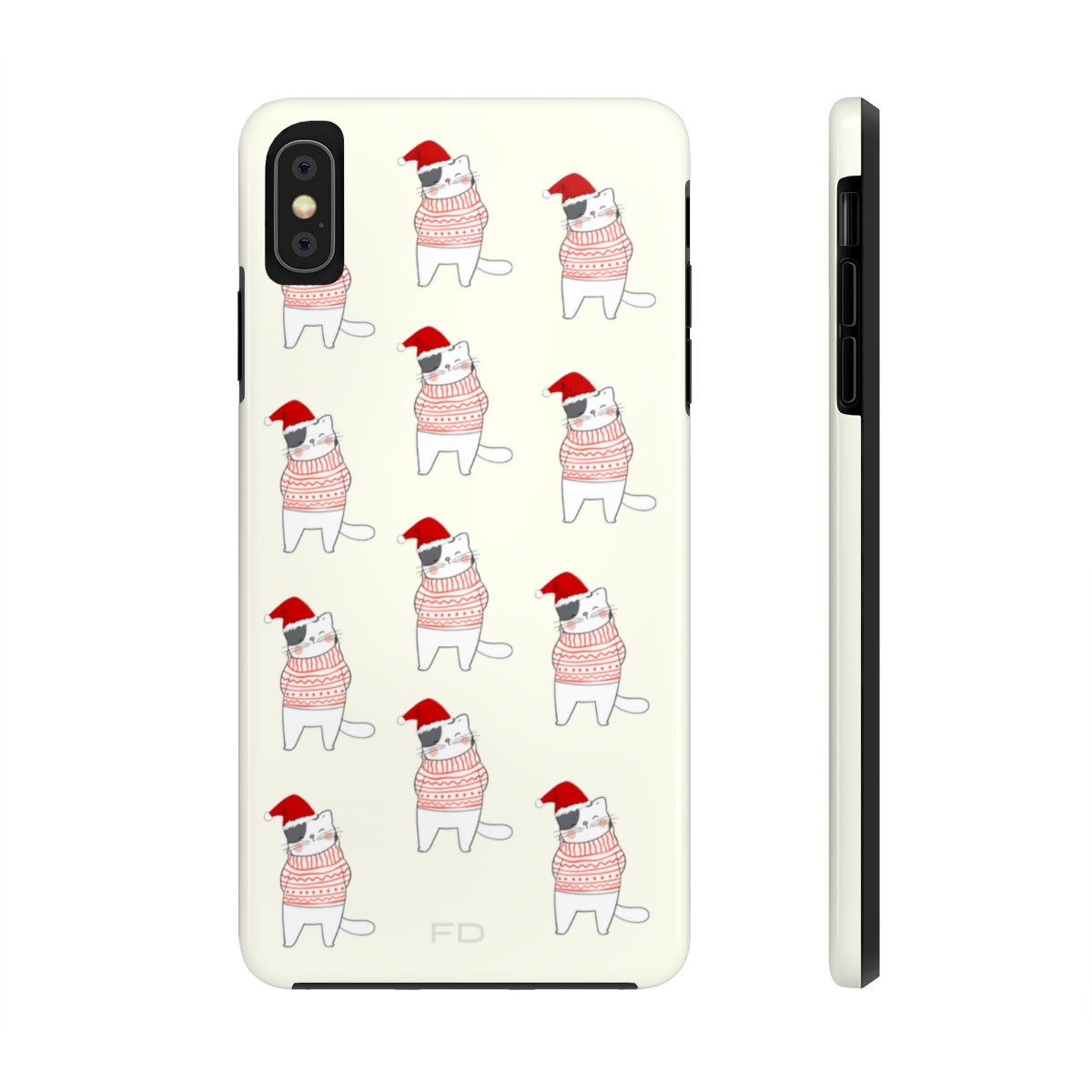 Durable Feline iPhone Case for Wireless Charging - Holiday Edition