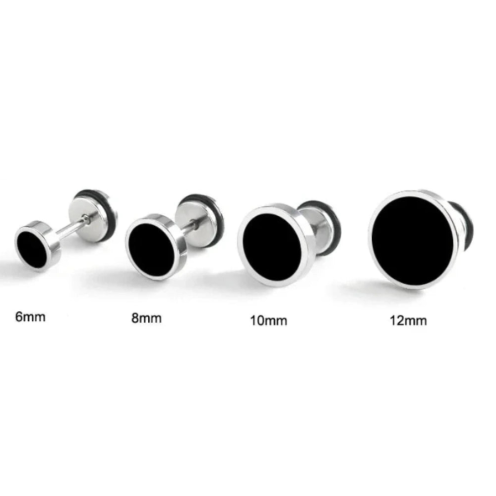 Black Stud Earrings for Both Genders