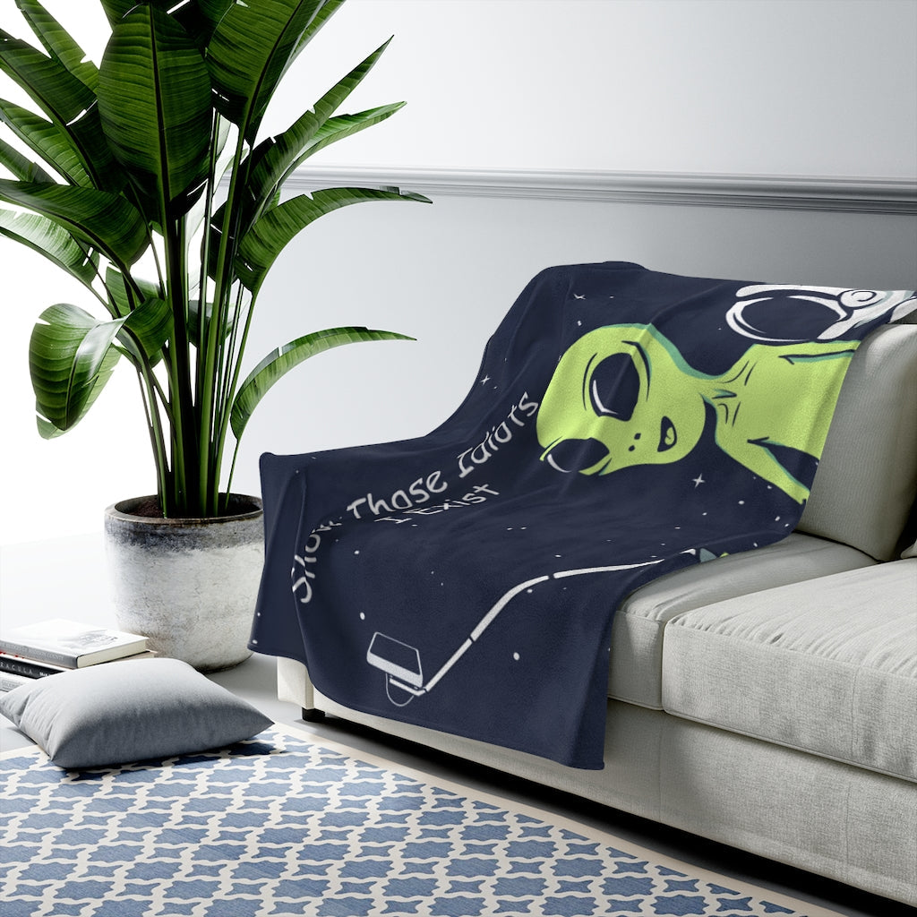 Hilarious Extraterrestrial Proves My Existence Soft Plush Blanket