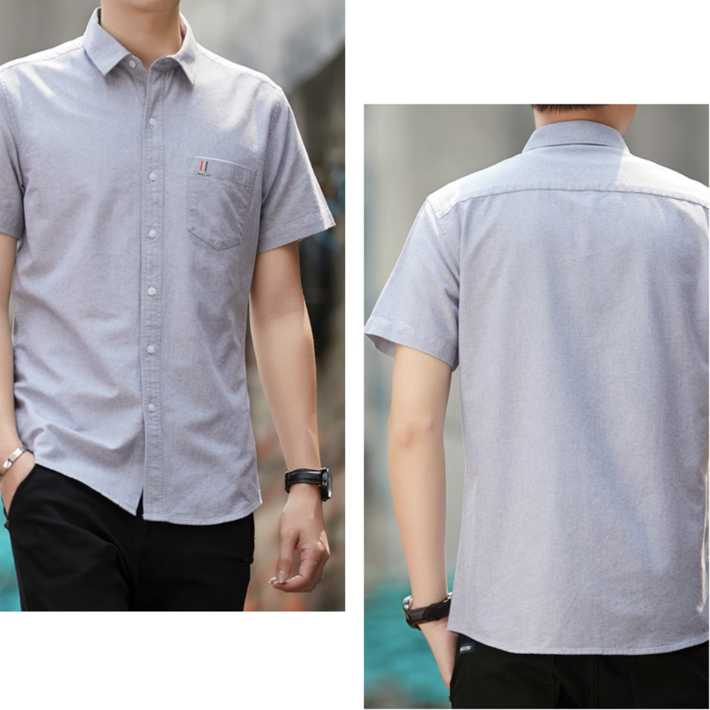 Short Sleeve Men's Button-Up Shirt Title Revision