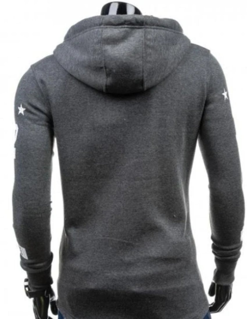 Streetwear-Inspired Hooded Biker Jacket for Men