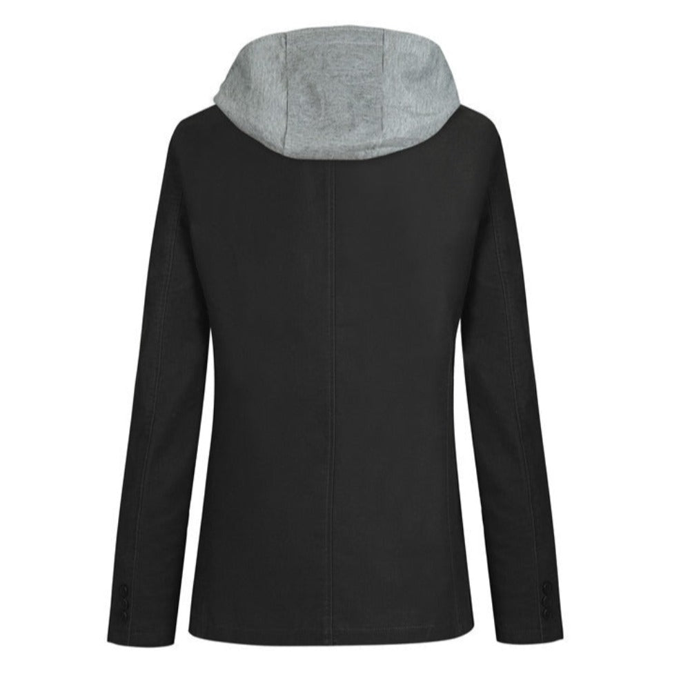 Black Hooded Blazer for Men's Urban Fashion