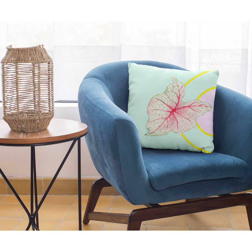 Square Pillow Home Decoration Accents - Green Leaf Design, Available in 4 Sizes